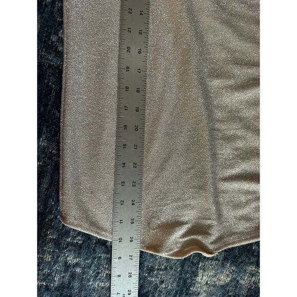 Karen Kane Turtleneck Womens Size Medium Long Sleeve Champagne Shimmer Tunic Top - Picture 9 of 9